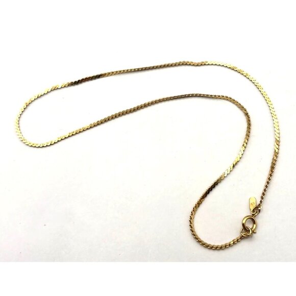 Monet Gold Tone Herringbone Chain Necklace Classic Elegant Design - Picture 6 of 6